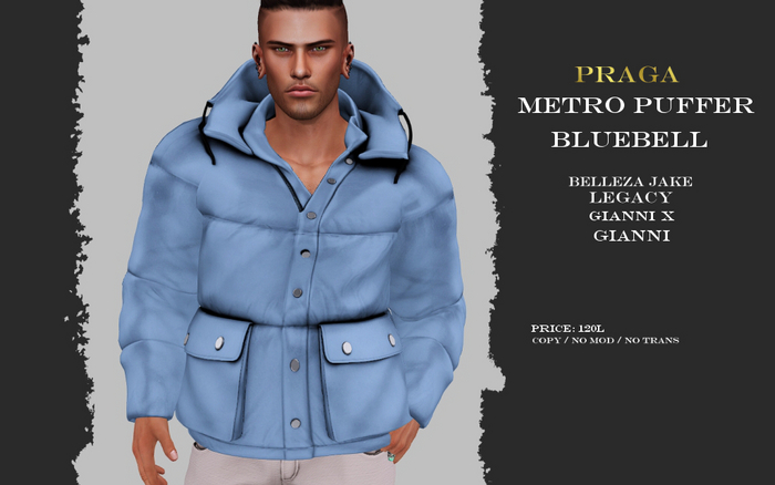 Praga Metro Puffer - Bluebell