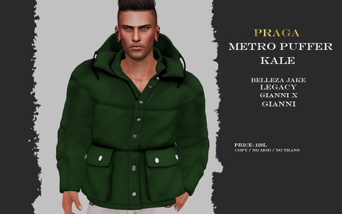 Praga Metro Puffer - Kale