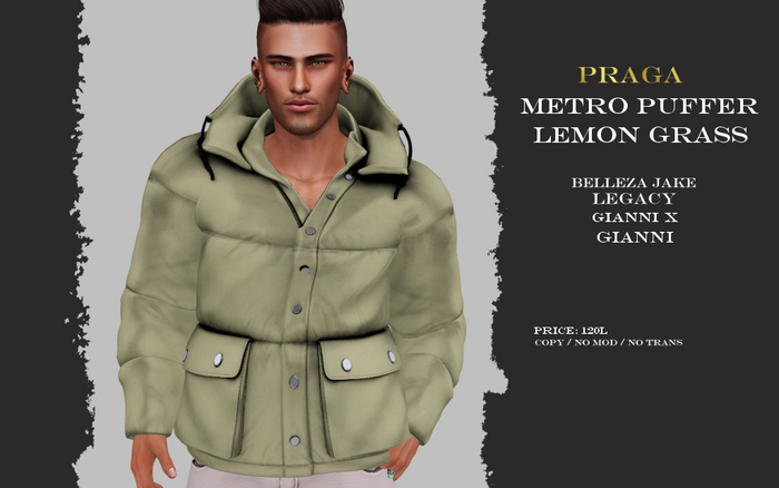 Praga Metro Puffer - Lemon Grass