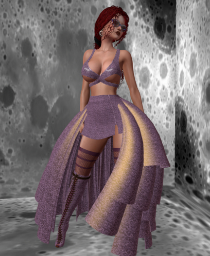 OSTARA Roses Skirt Set [Lilac] Legacy Pinup x Bombshell