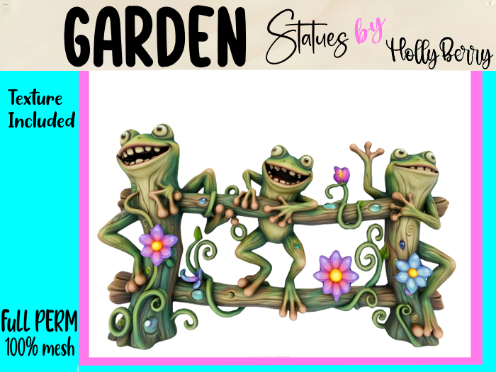HB: Whimsy Frog Fence Panel FuLL PERM