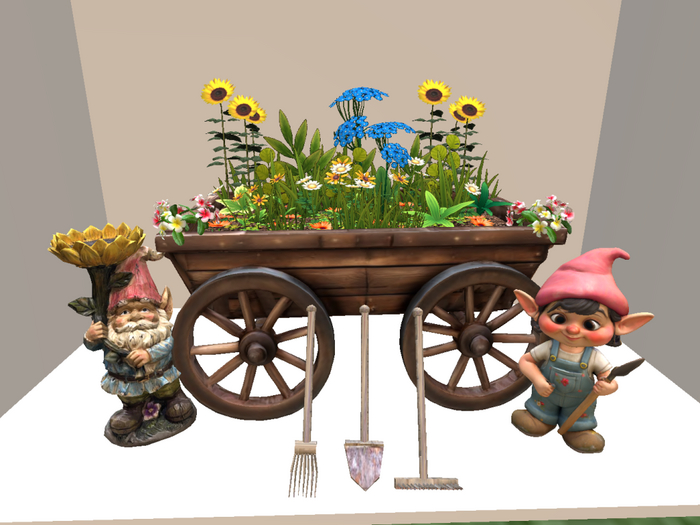 Gnome Flower Cart