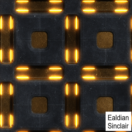 Metal Grid With Yellow Lights Seamless Texture
