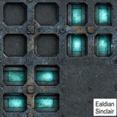 Metal Grid with Aqua Lights Seamless Texture