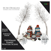 Snowman Family Winter Scene