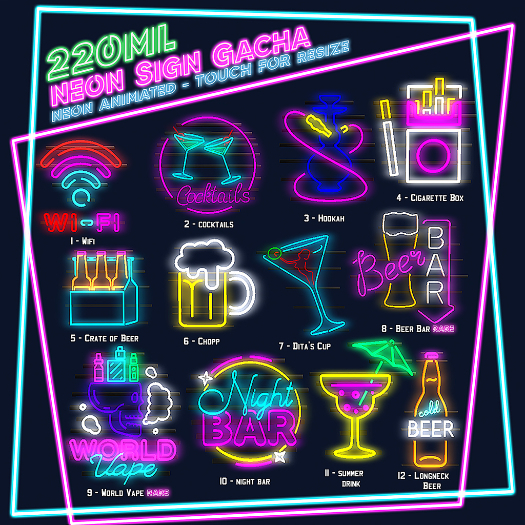 220ML - Neon Sign Gacha - Night Bar - COMMON