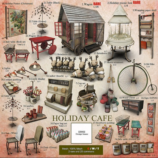 22 [[RH]] HOLIDAY CAFE-Table (Red)