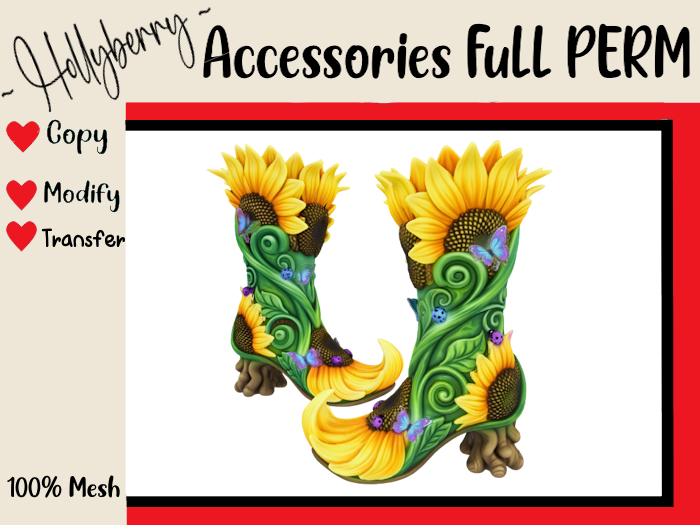 HB: Whimsy Sunflower Boots FuLL PERM