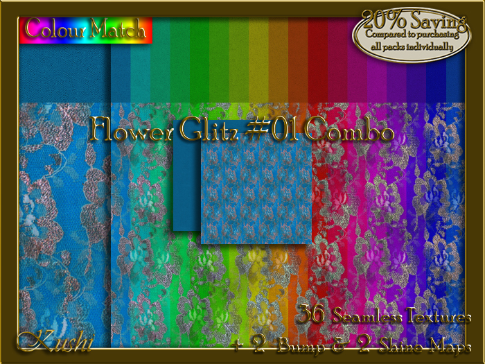 Flower Glitz #01 COMBO Texture Bundle