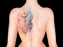 Ravenstone - 2K Pastel Watercolours Mystic Back shoulder Left Tattoo BOM T53
