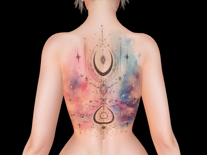 Ravenstone - 2K Pastel Watercolours Mystic Back Tattoo BOM T53