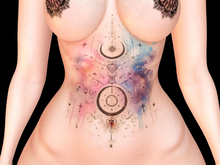 Ravenstone - 2K Pastel Watercolours Mystic Belly Tattoo BOM T53