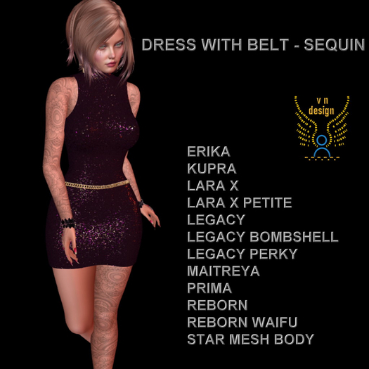 DRESS with Belt - Sequin DEMO