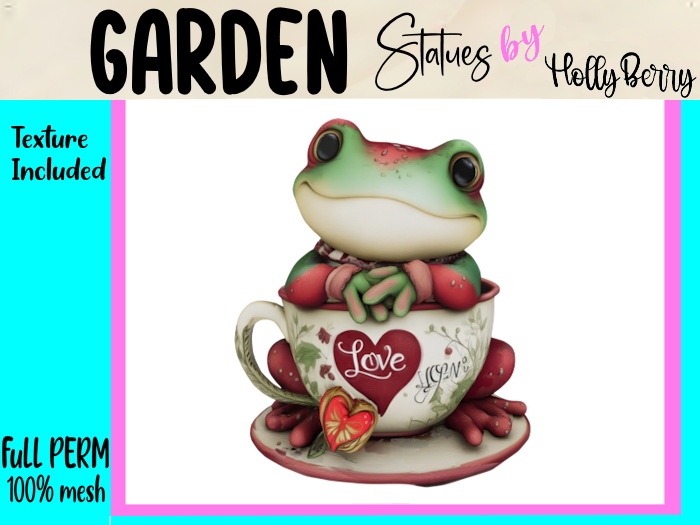 HB: Valentine Tea Cup Frog FuLL PERM