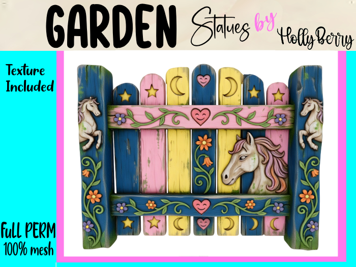 HB: Whimsy Horse Fence Panel FuLL PERM