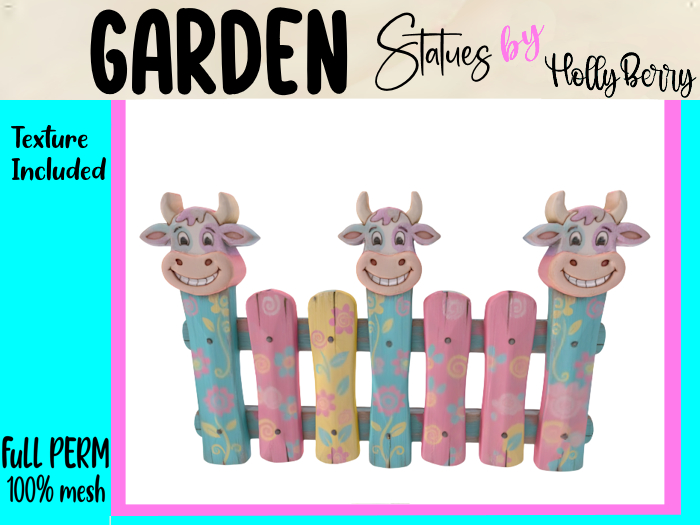 HB: Pastel Cow Fence Panel FuLL PERM