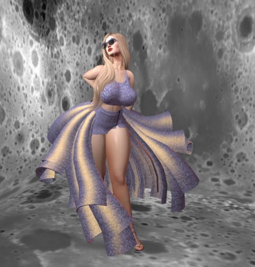OSTARA Roses Skirt Set [Periwinkle] Kupra