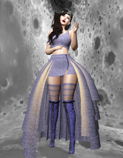 OSTARA Roses Skirt Set [Periwinkle] (Assorted)