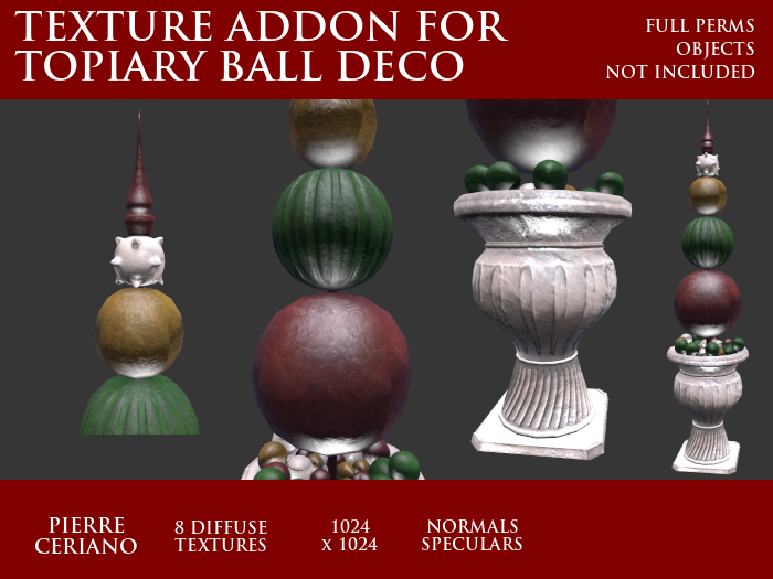 Topiary ball deco - Textures pack Grunge edition - Addon
