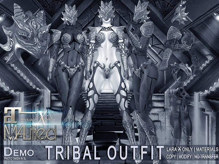 LaraX Only DEMO MALified - Tribal Outfit (Black)
