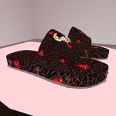 [T.C.W] CHROME BADDIE SLIDES-GOTH HRTS-