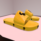 [T.C.W] CHROME BADDIE SLIDES-YELLOW-