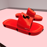 [T.C.W] CHROME BADDIE SLIDES-RED-