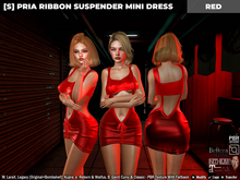 [S] Pria Ribbon Suspender Mini Dress Red