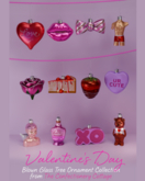 TCC - Valentine Blown Glass Tree Ornament Collection 1