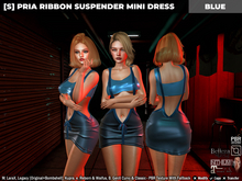 [S] Pria Ribbon Suspender Mini Dress Blue