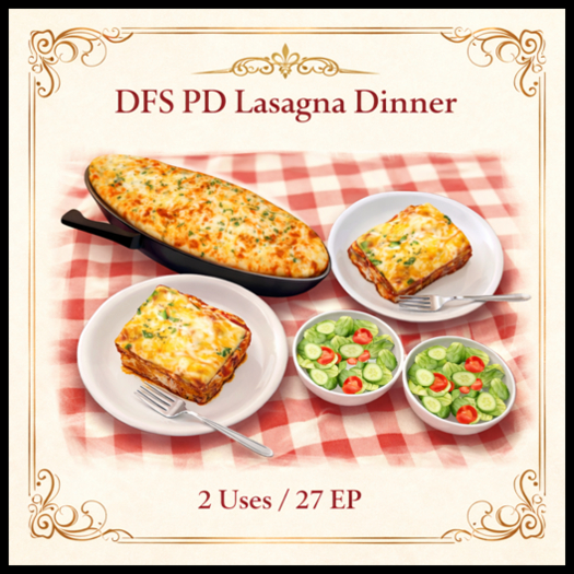 DFS PD Lasagna Dinner - ACTUAL ITEM