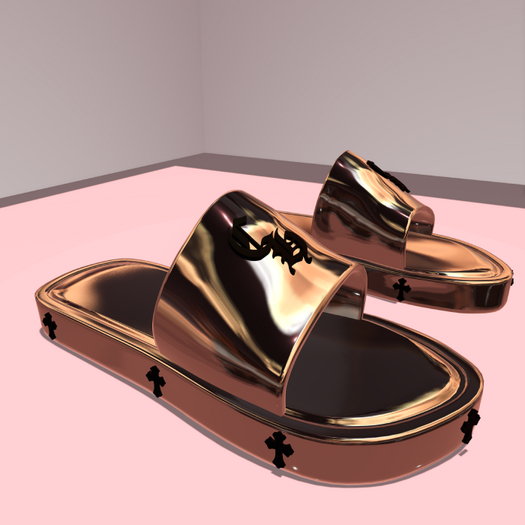 [T.C.W] CHROME BADDIE SLIDES-CHROME-