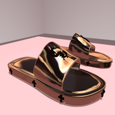 [T.C.W] CHROME BADDIE SLIDES-CHROME-