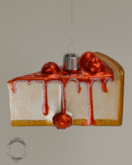 TCC - Blown Glass Tree  Ornament - Cheesecake