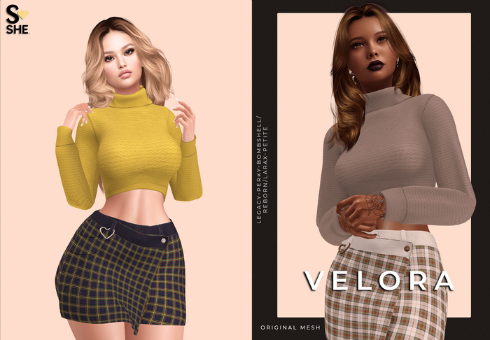 [She.] Velora Outfit FatPack ♥ Legacy • Perky  • Bombshell • LaraX • LaraX Petite • Reborn • Reborn Waifus