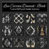 *Wallflowers* Lace Curtain Damask - Black