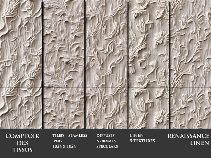 Renaissance Linen - 5 FULL PERM Textures