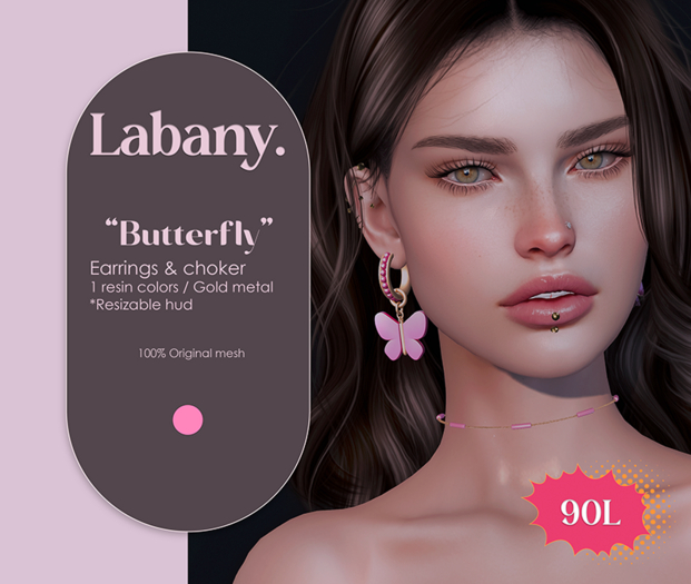 Labany. "Butterfly" accessories - Pink