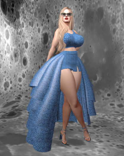 OSTARA Roses Skirt Set [LITE BLUE] Kupra
