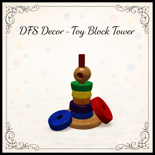 DFS Decor - Toy Block Tower - ACTUAL ITEM