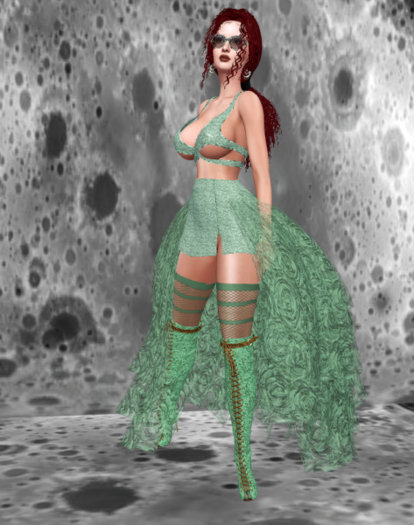 OSTARA Roses Skirt Set [Pastel Green] Legacy Pinup x Bombshell