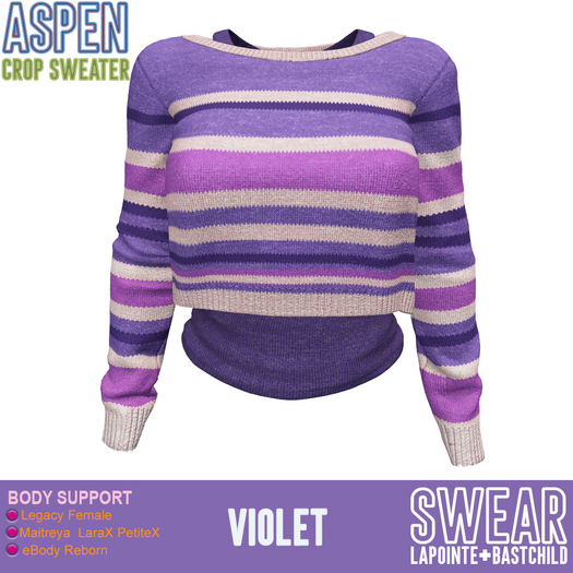 Sweater - Aspen Cropped - VIOLET