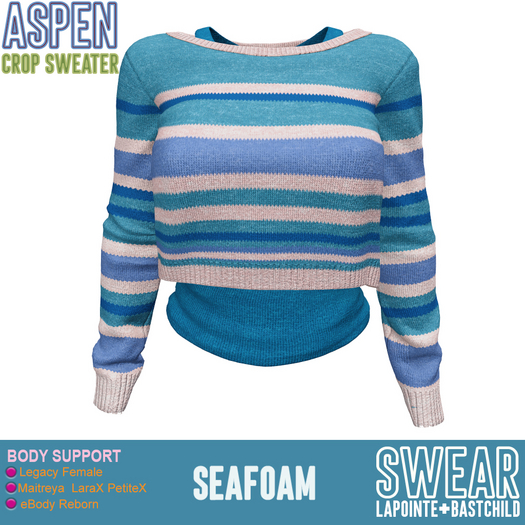 Sweater - Aspen Cropped - SEAFOAM