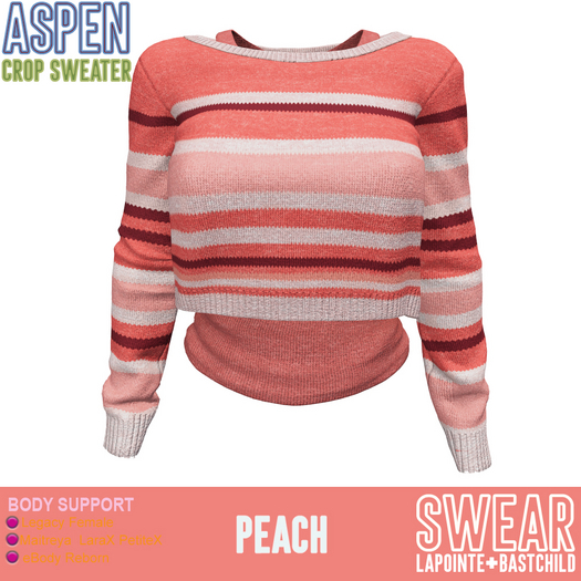 Sweater - Aspen Cropped - PEACH