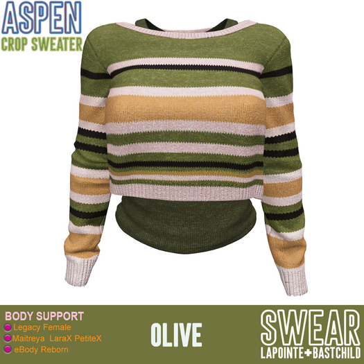 Sweater - Aspen Cropped - OLIVE