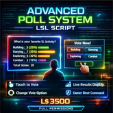 Advanced Interactive Poll System LSL Script – Touch Voting, Live Results, Editable Polls | Full Perm