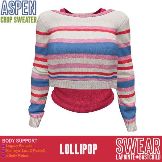 Sweater - Aspen Cropped - LOLLIPOP