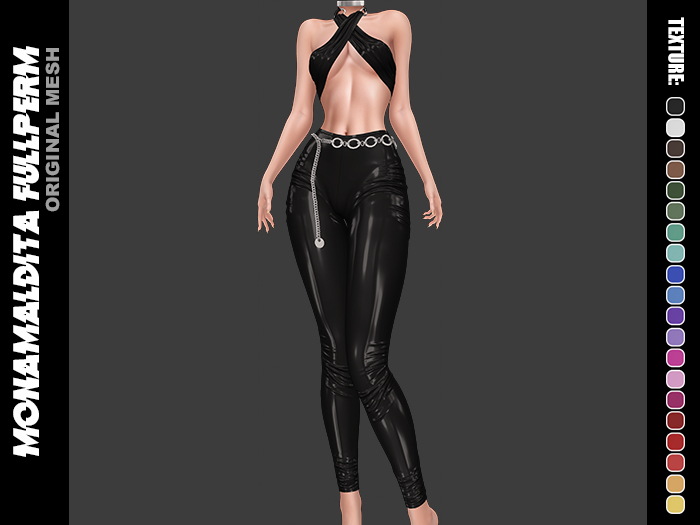 235 - MONAMALDITA - Texture Latex - Top & Pants