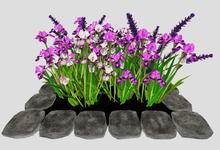 Purple Iris in a Stone Square Border(7LI, 2x2)