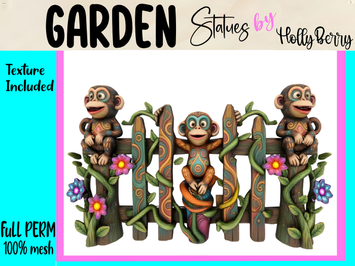 HB: Jungle Monkey Fence Panel FuLL PERM
